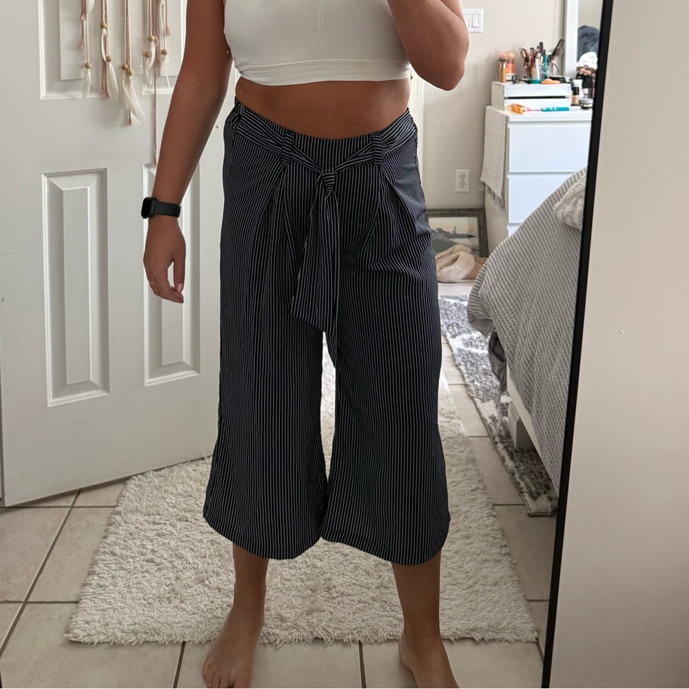 Striped Black and White Culottes
